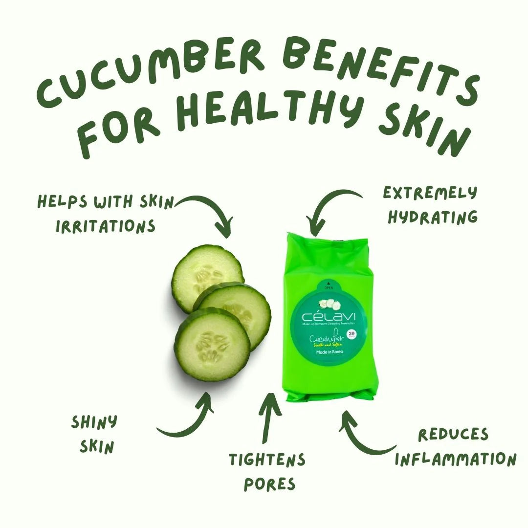 Celavi - Toallitas desmaquillantes Cucumber Cleansing Wipes