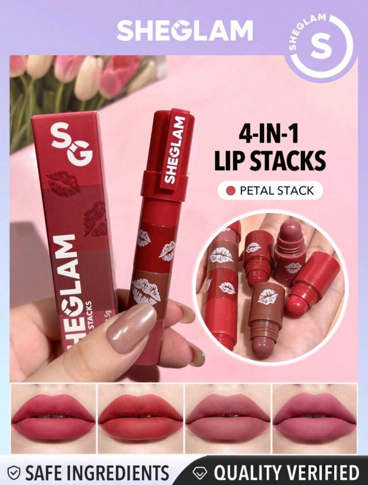 Trio de labios de Labios Mega Lip Stacks nude - Sheglam