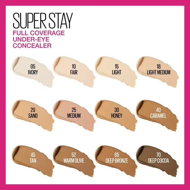 Corrector Super Stay Full Coverage Long Lasting Under-Eye Concealer - Maybelline