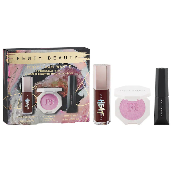 Fenty Beauty by Rihanna - Fenty's Most Want'd: 3-Piece Lip, Face + Eye Kit **BAJO-PEDIDO**