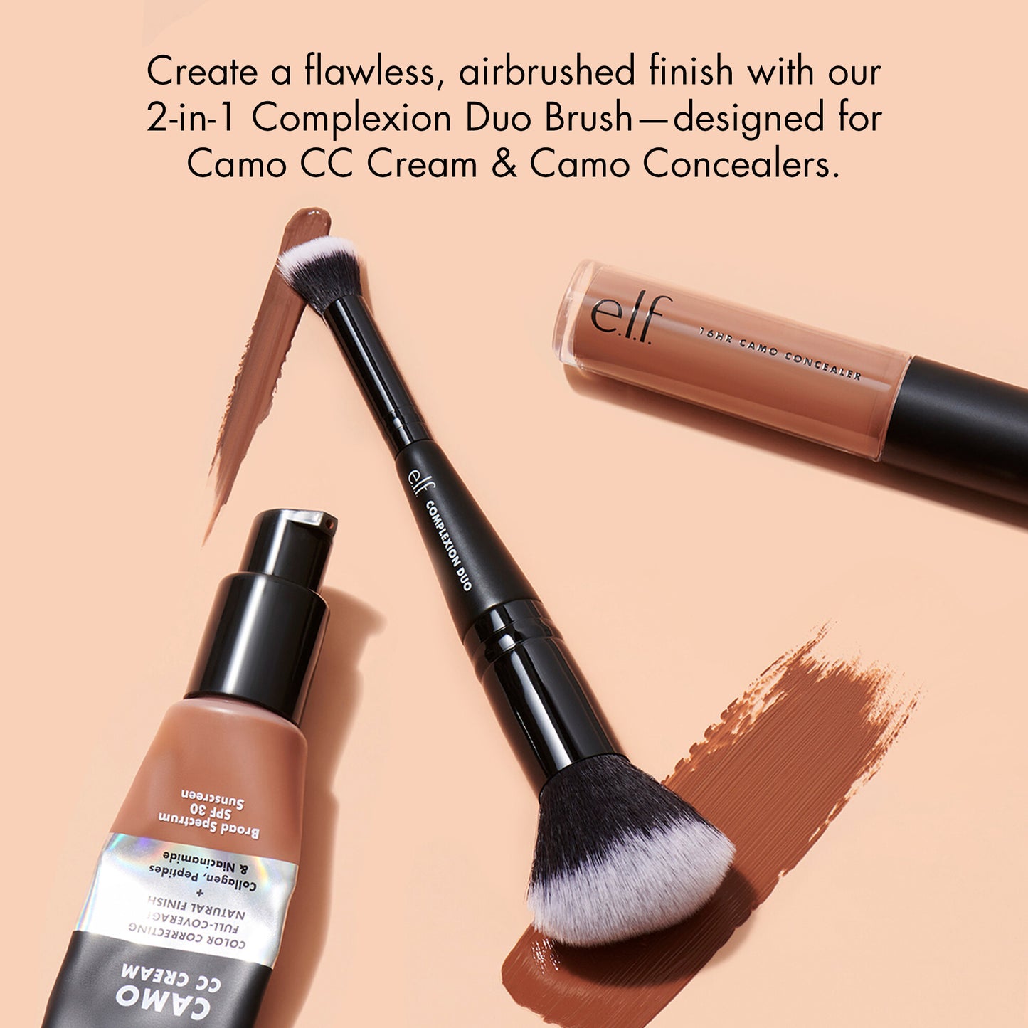 Brocha Concealer & Foundation Complexion Duo Brush - Elf Cosmetics