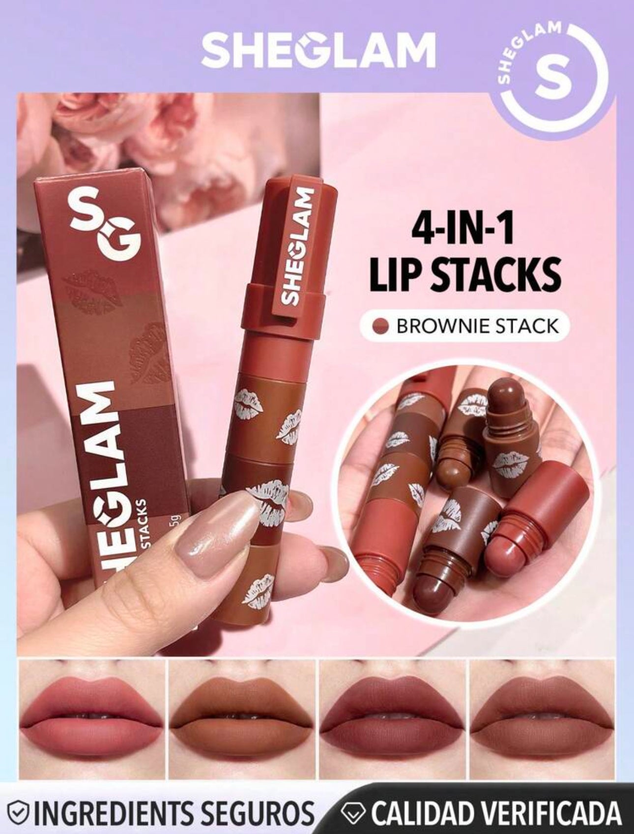 Trio de labios de Labios Mega Lip Stacks nude - Sheglam