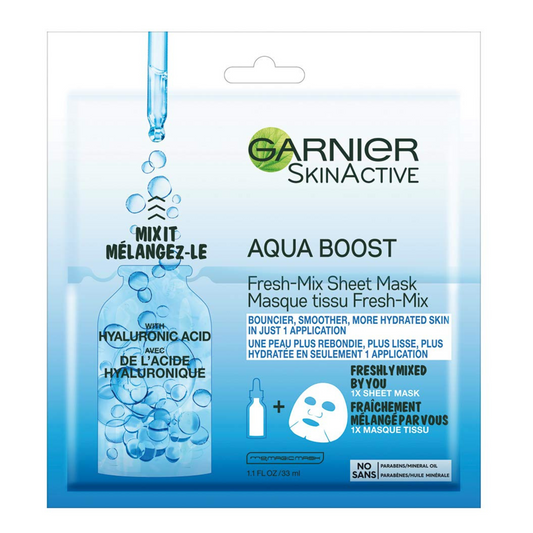Mascarilla Facial Moisture Bomb Aqua Boost Fresh-Mix Sheet Mask With Hyaluronic Acid - Garnier
