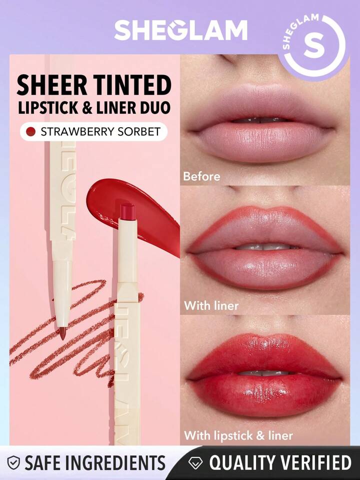 Sheglam - Glam 101 Sheer Tinted Lipstick & Liner Duo