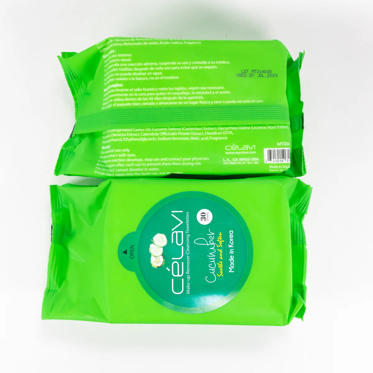 Celavi - Toallitas desmaquillantes Cucumber Cleansing Wipes