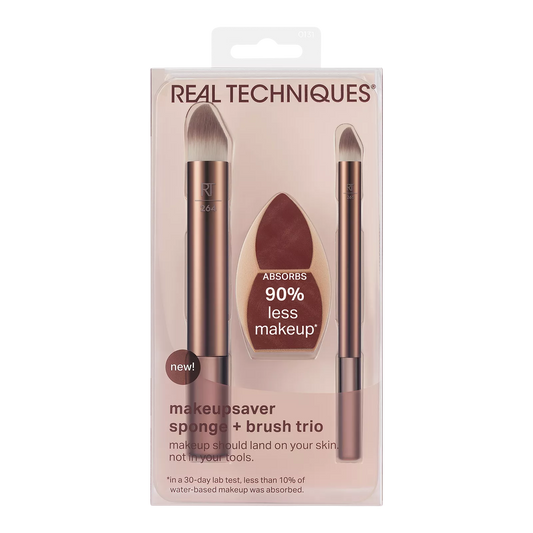 Real Techniques - Makeupsaver Blending Sponge + Makeup Brush Trio