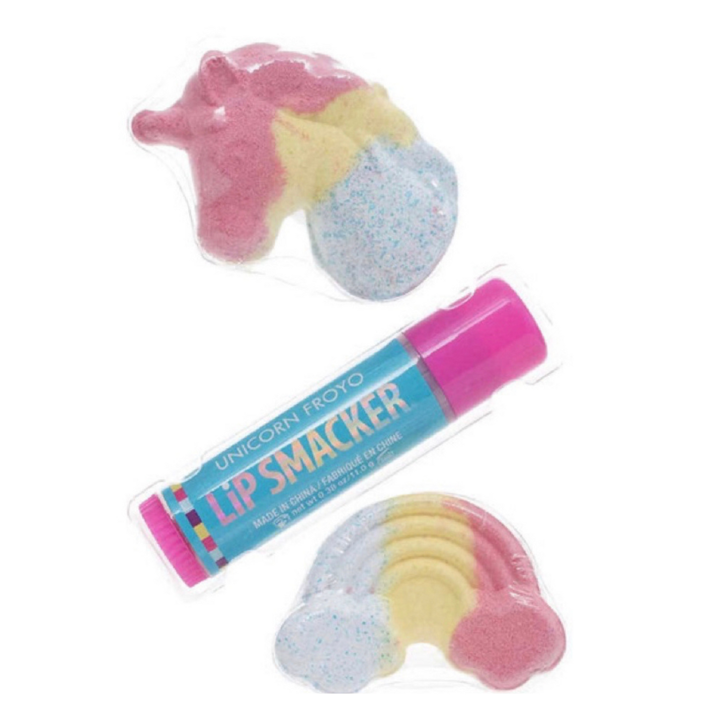 Set de Bombas de jabón y Balsamo Lip Smacker 3 pcs. Unicorn Bath Bomb Set - Kiss Therapy