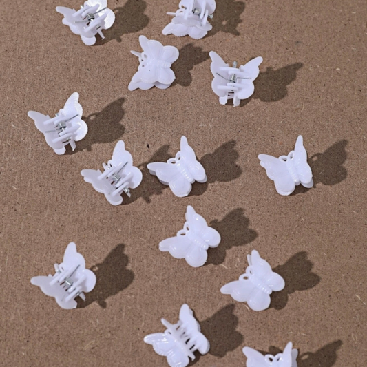 Ganchitos en Forma de Mariposa Blanco #XH-40 (40 piezas)