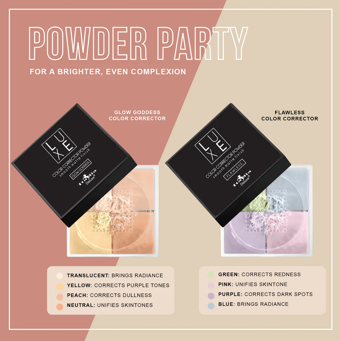 Polvos Luxe Color Correcting Powder - Italia Deluxe