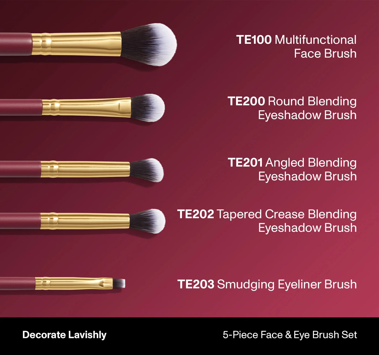 Morphe - Decorate Lavishly 5-Piece Face & Eye Brush Set