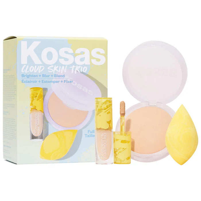 Kosas - 
Cloud Skin Complexion Bestsellers Set - Concealer, Setting Powder, Makeup Sponge *BAJO PEDIDO**