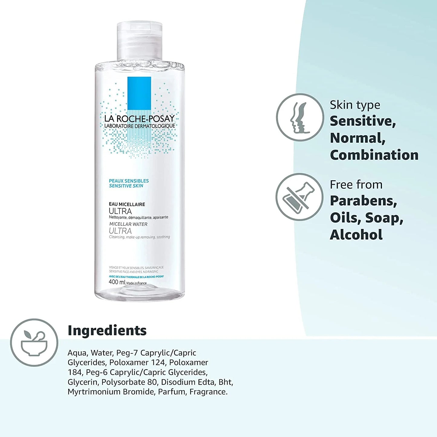 La Roche Posay - Ultra Micellar Cleansing Water and Makeup Remover for Sensitive Skin