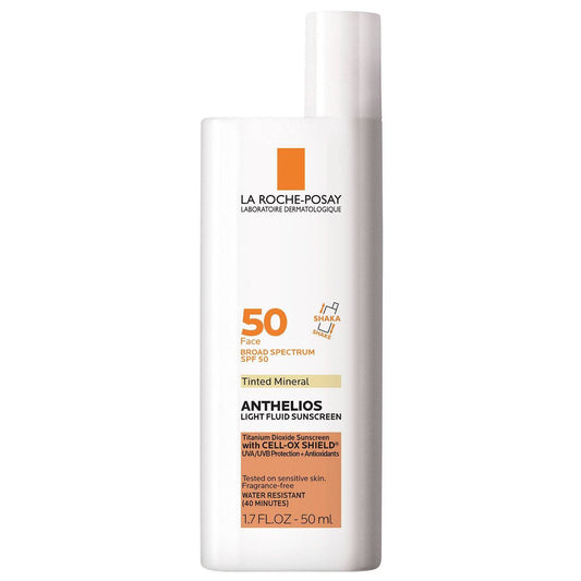 La Roche Posay - Anthelios Tinted Face Sunscreen SPF 50 Matte Finish, Ultra-Light Fluid Mineral Face Sunscreen with Titanium Dioxide