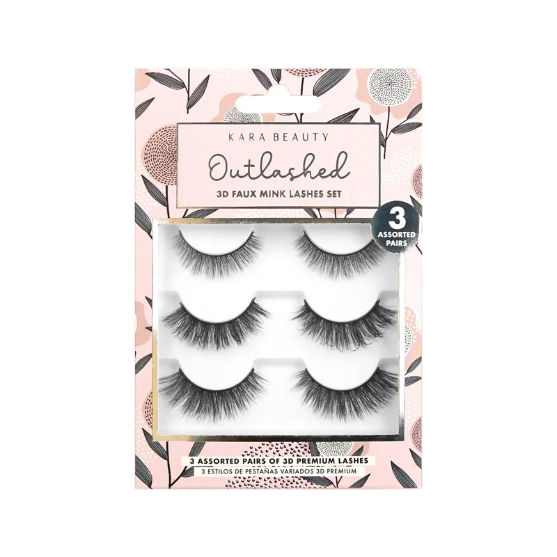 Kara Beauty - KA3206 OUTLASHED 3D Faux Mink Lashes (3 piezas)