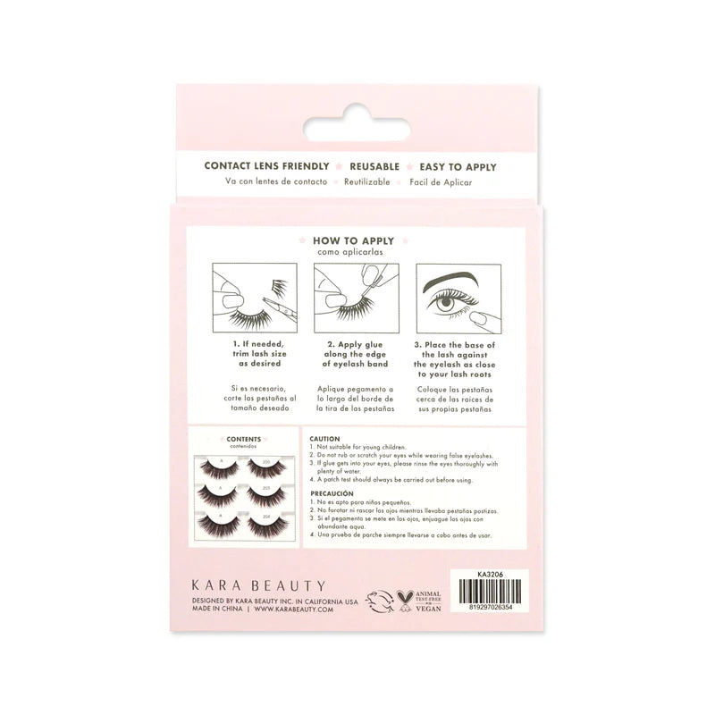 Kara Beauty - KA3206 OUTLASHED 3D Faux Mink Lashes (3 piezas)