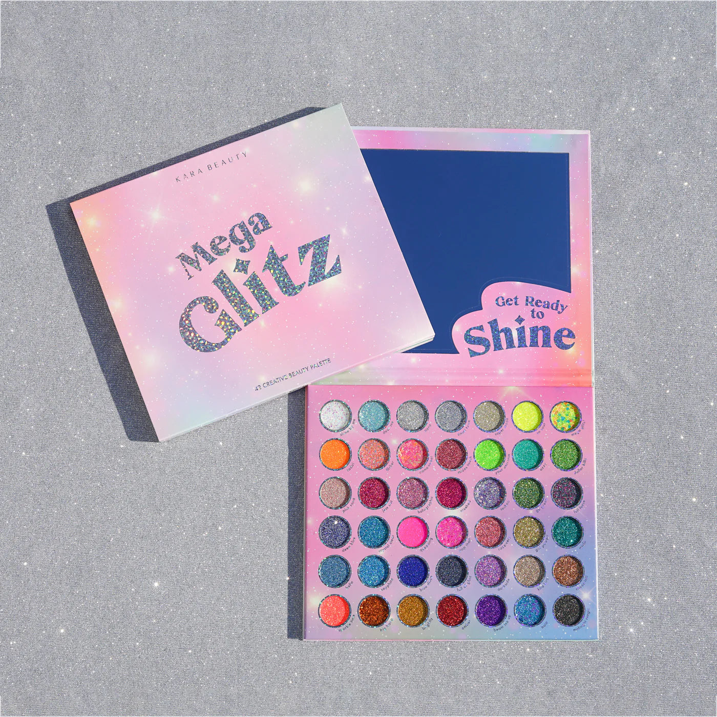 Paleta de Glitter Mega Glitz Pressed Glitter Palette - Kara Beauty