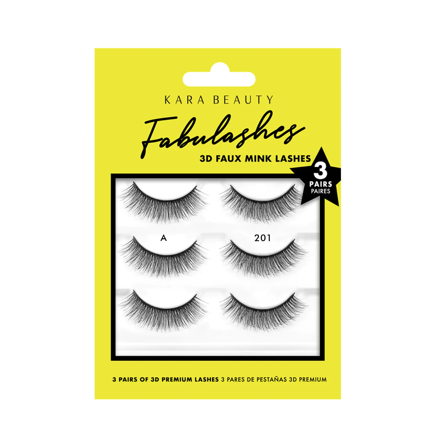 Set de Pestañas Fabulashes 3D Faux Mink Lashes (3 Pares) - Kara Beauty