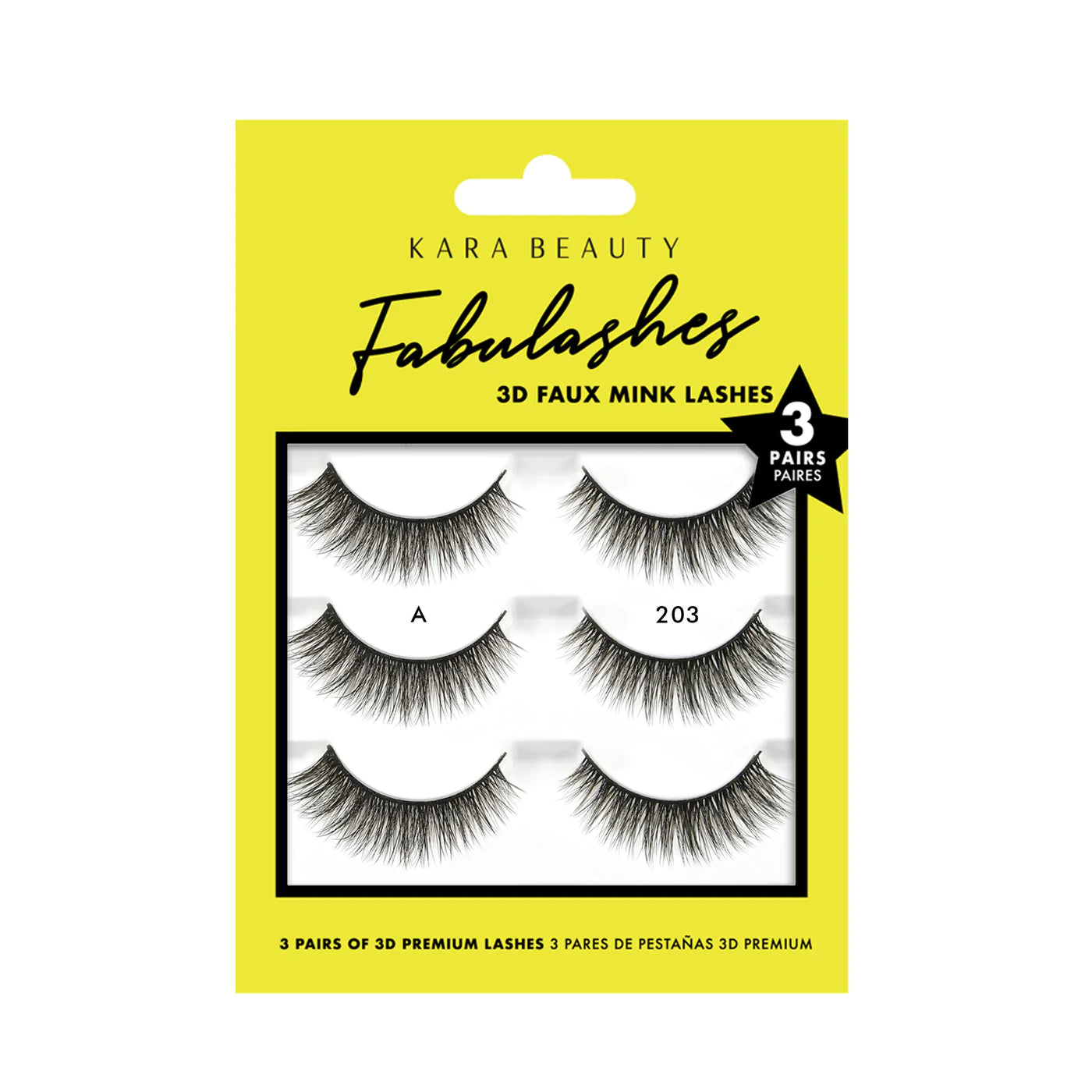 Set de Pestañas Fabulashes 3D Faux Mink Lashes (3 Pares) - Kara Beauty