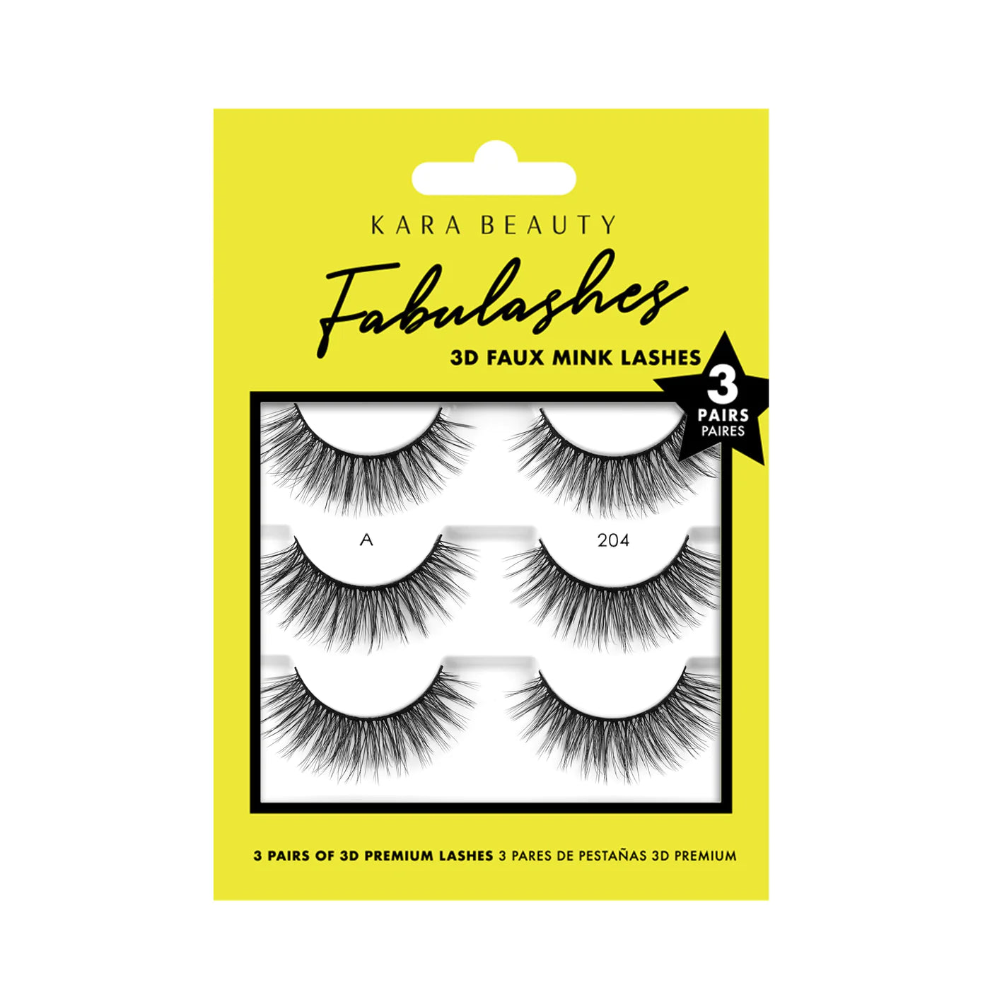 Set de Pestañas Fabulashes 3D Faux Mink Lashes (3 Pares) - Kara Beauty