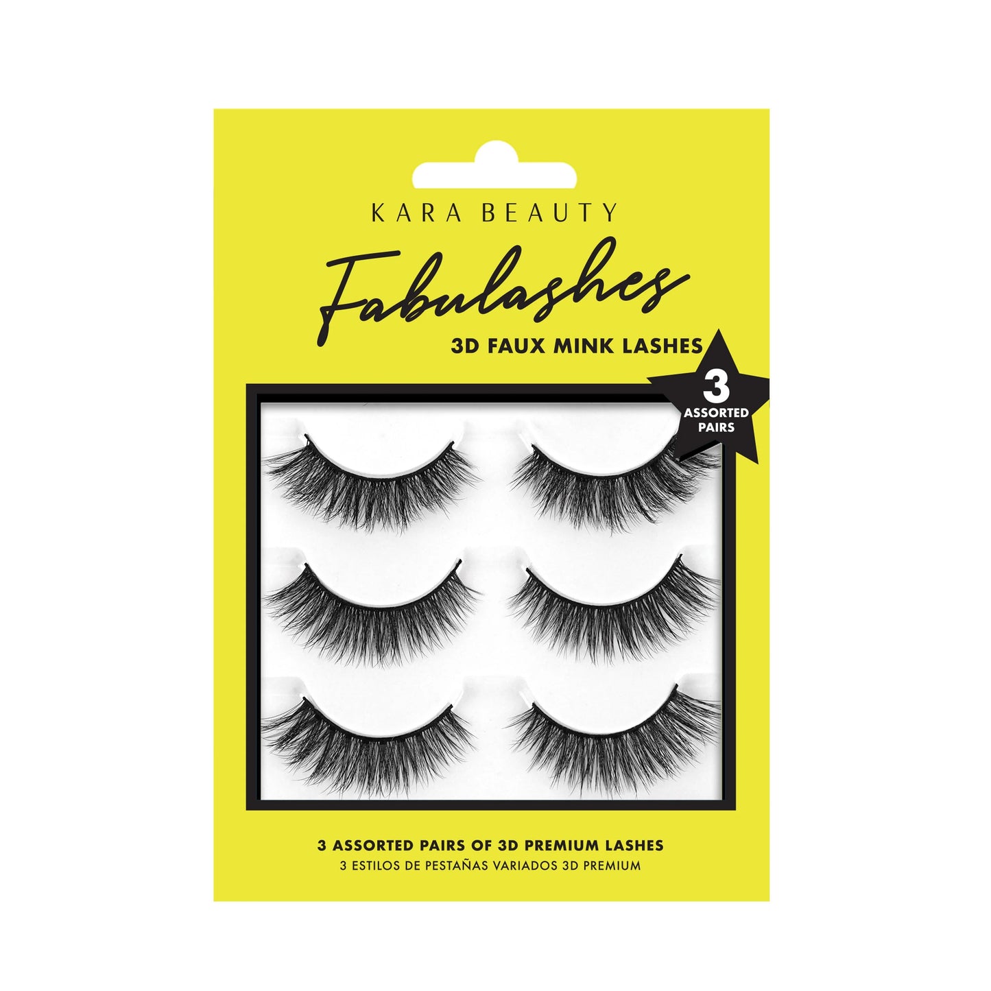 Set de Pestañas Fabulashes 3D Faux Mink Lashes (3 Pares) - Kara Beauty