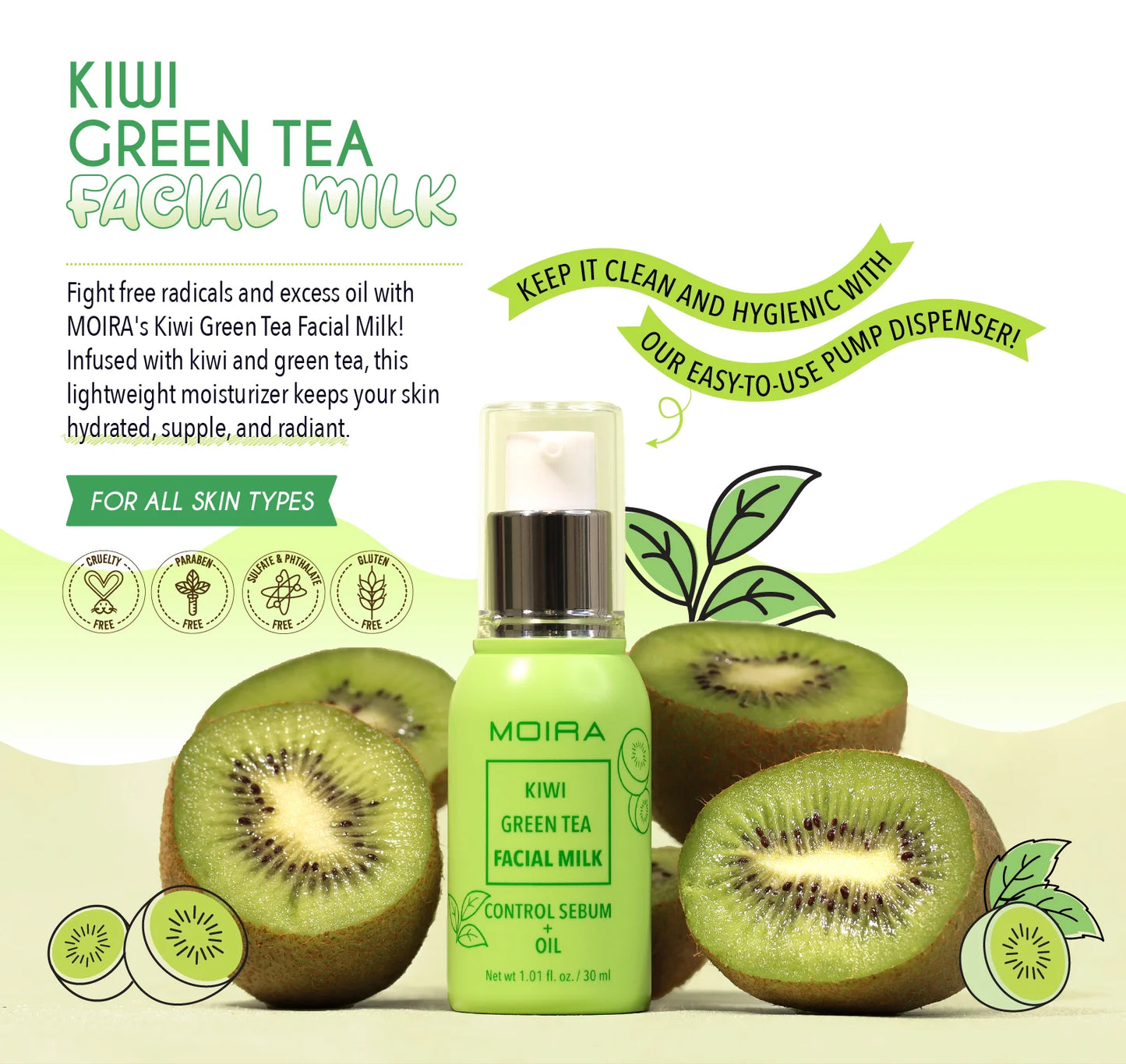 Leche Facial kiwi Green Facial Milk - Moira