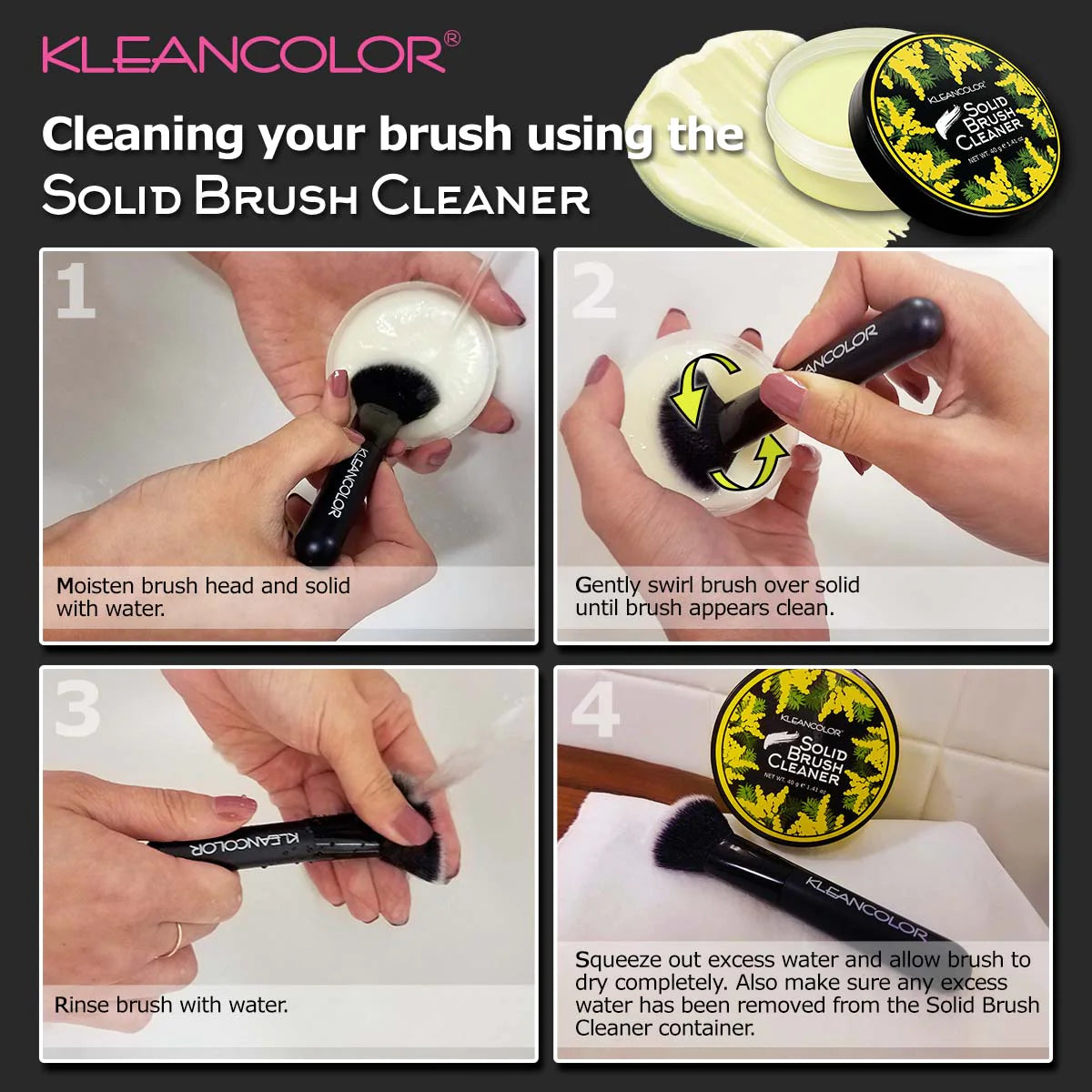 Jabón Limpiador de Brochas Sólido  Solid Brush Cleaner - Kleancolor