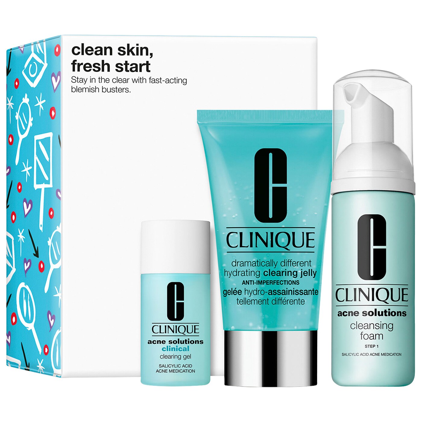 Set limpiador Clean Skin, Fresh Start Acne Solutions Kit - Clinique