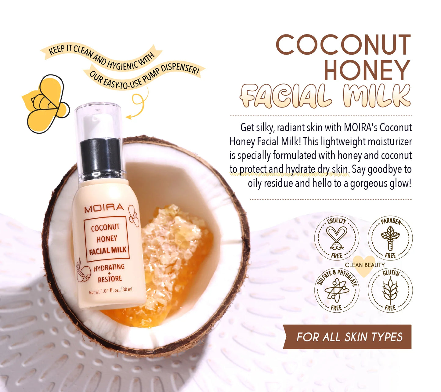 Leche Facial Coconut Honey Facial Milk - Moira