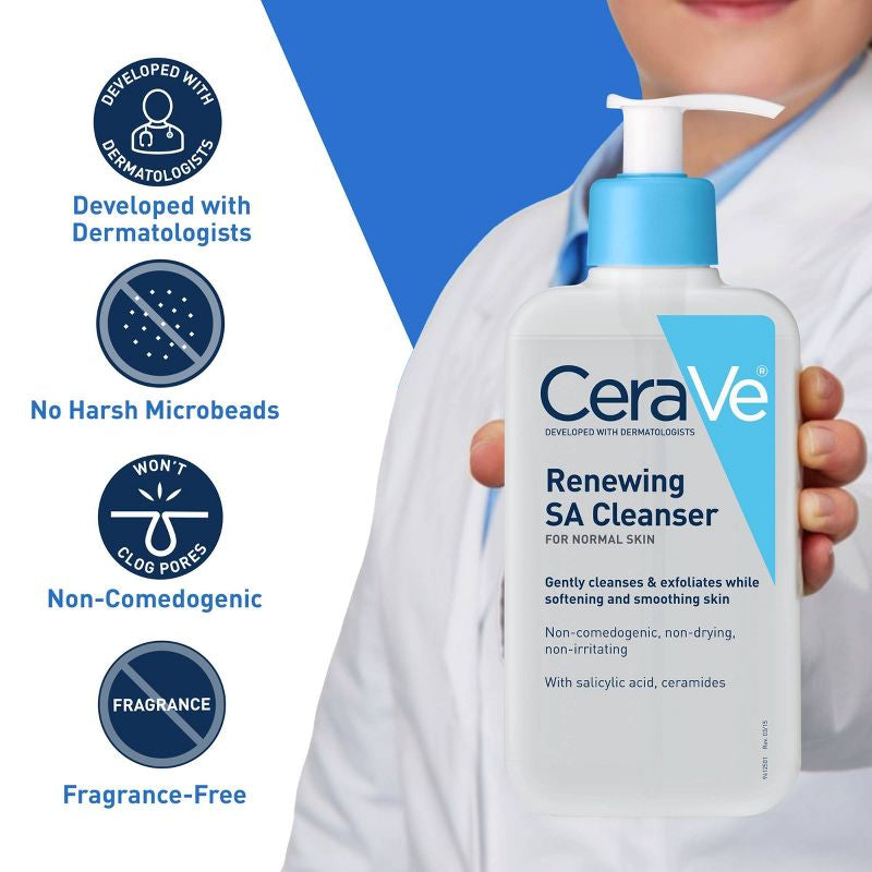 Cerave - Limpiador facial en Gel  Face Wash Salicylic Acid Cleanser with Hyaluronic Acid and Niacinamide