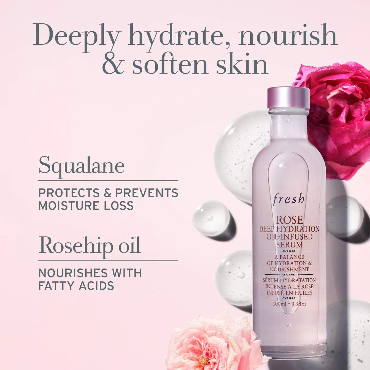 fresh - Rose & Squalane Deep Hydration Oil-Infused Serum