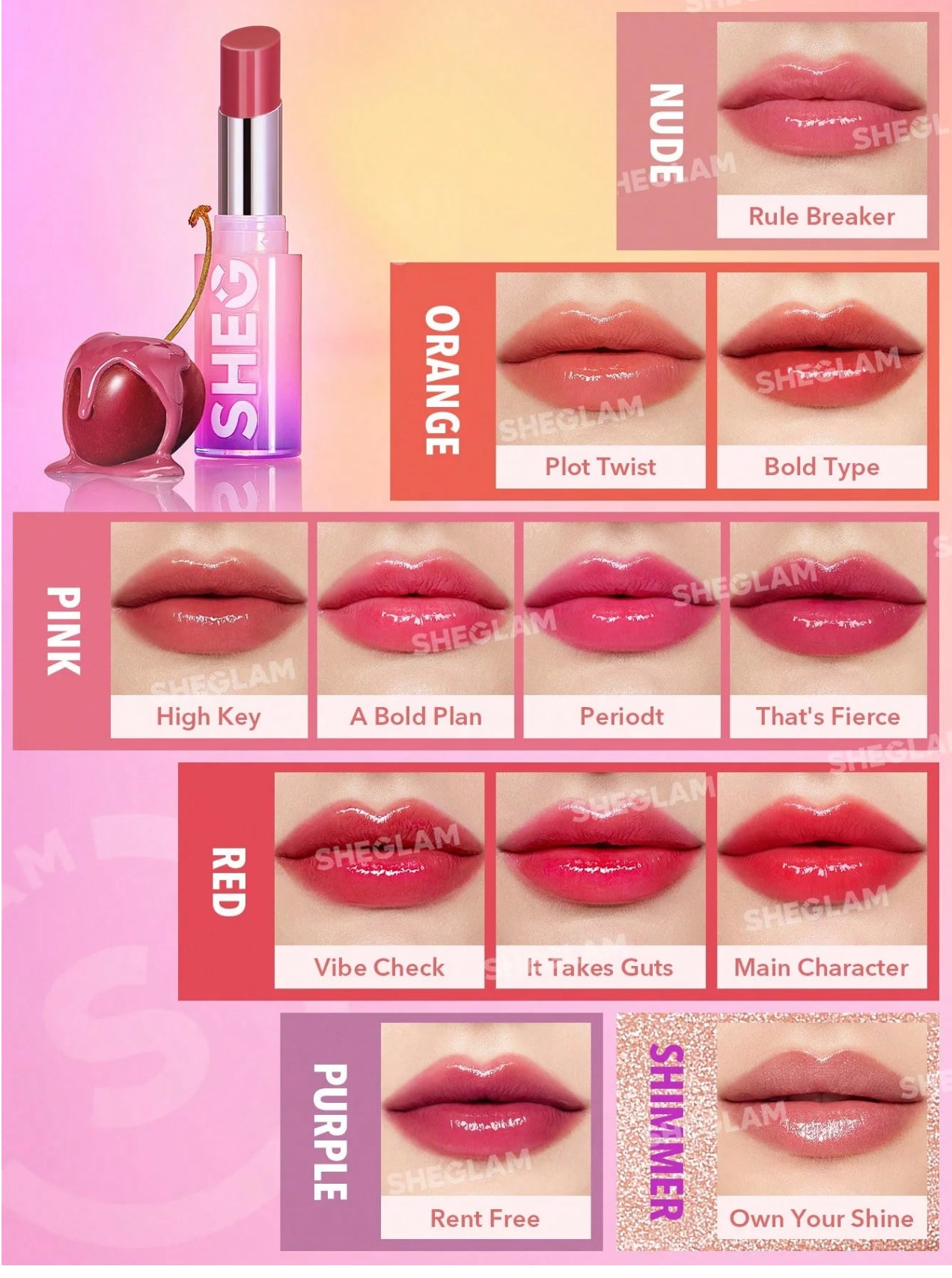 Sheglam - Mirror Kiss High-Shine Lipstick