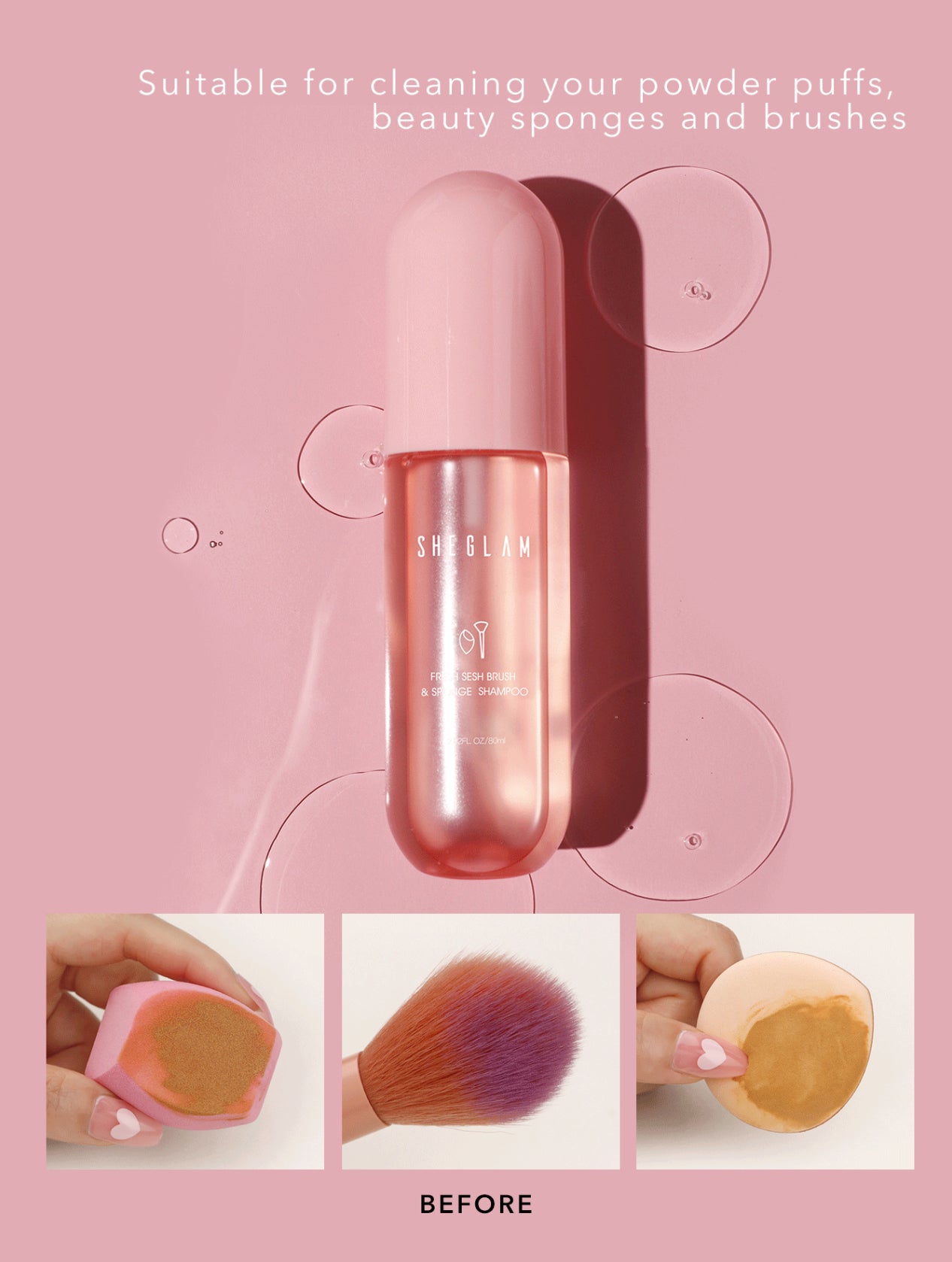 Sheglam - Fresh Sesh Brush & Sponge Shampoo-Pink