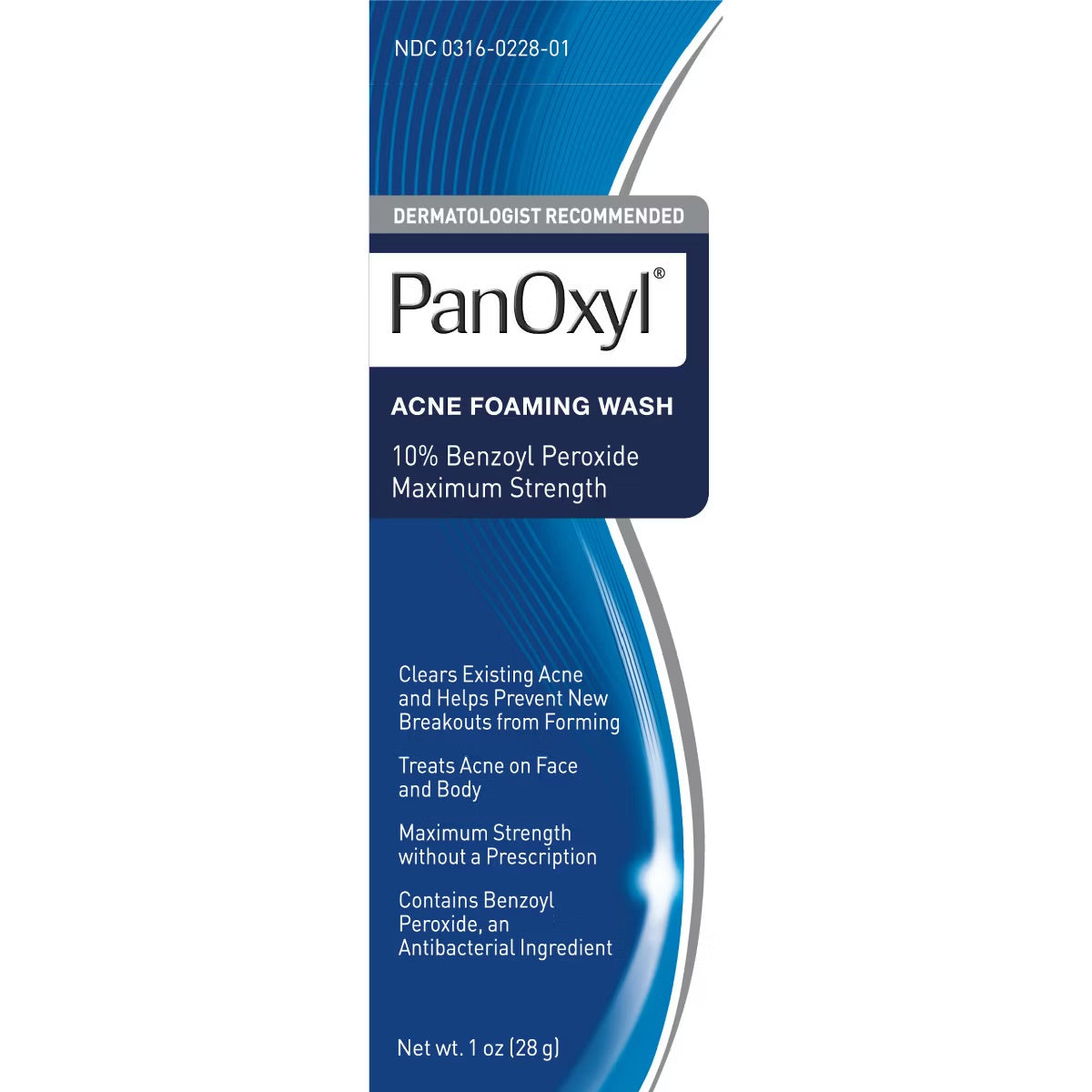 PanOxyl - Espuma Limpiadora 10% Benzoyl Peroxide Acne Foaming Wash - 1oz