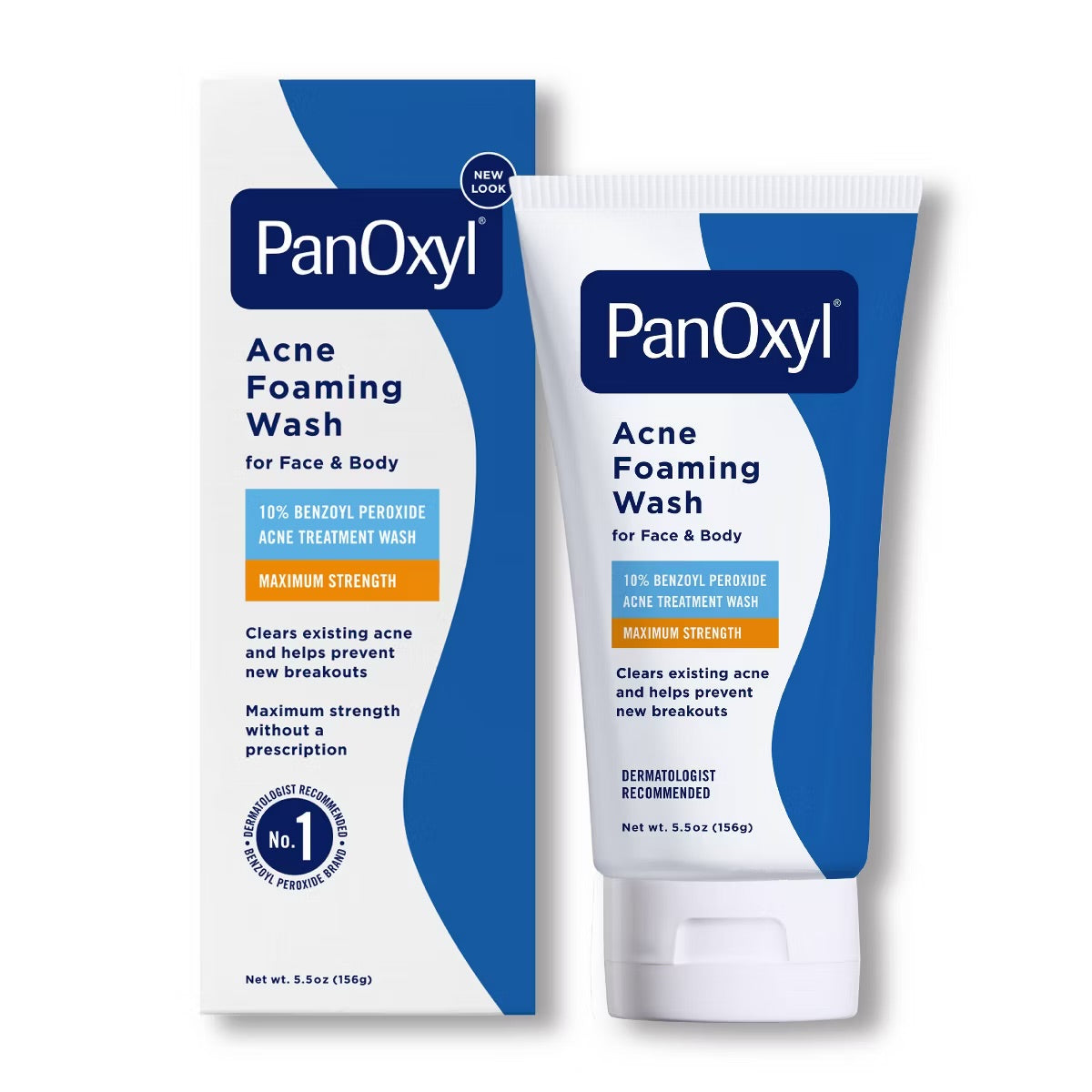 PanOxyl - Espuma Limpiadora Maximum Strength Antimicrobial Acne Foaming Wash for Face, Chest and Back with 10% Benzoyl Peroxide - Unscented