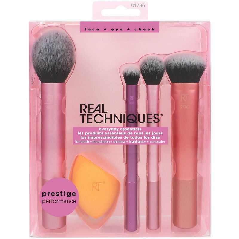 Real Techniques - Set de Brochas Everyday Essentials Makeup Brush Kit - 5pc ** BAJO- PEDIDO**